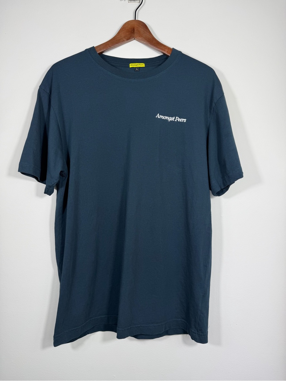 Amongst Peers Original Favorites Supima Cotton Embroidered Tee Blue L